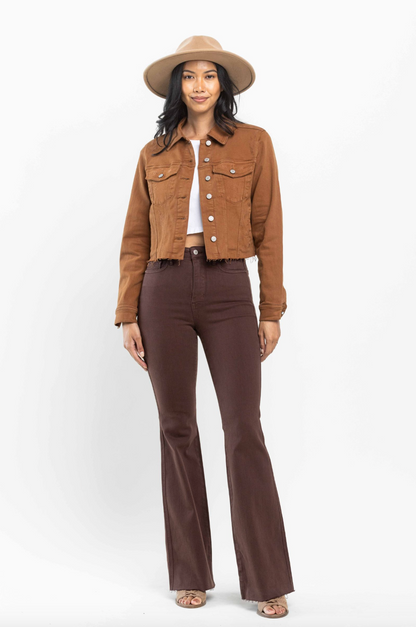 Judy Blue Tummy Control Flare Jeans - Espresso