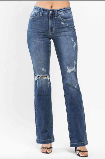 Judy Blue Hand Sand Destroyed Bootcut Jeans