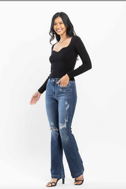 Judy Blue Hand Sand Destroyed Bootcut Jeans