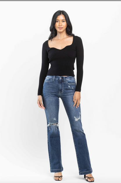 Judy Blue Hand Sand Destroyed Bootcut Jeans