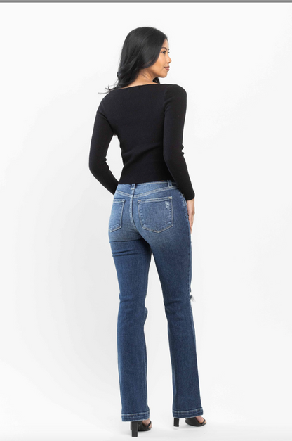 Judy Blue Hand Sand Destroyed Bootcut Jeans