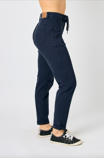 Judy Blue Double Cuff Joggers - Navy