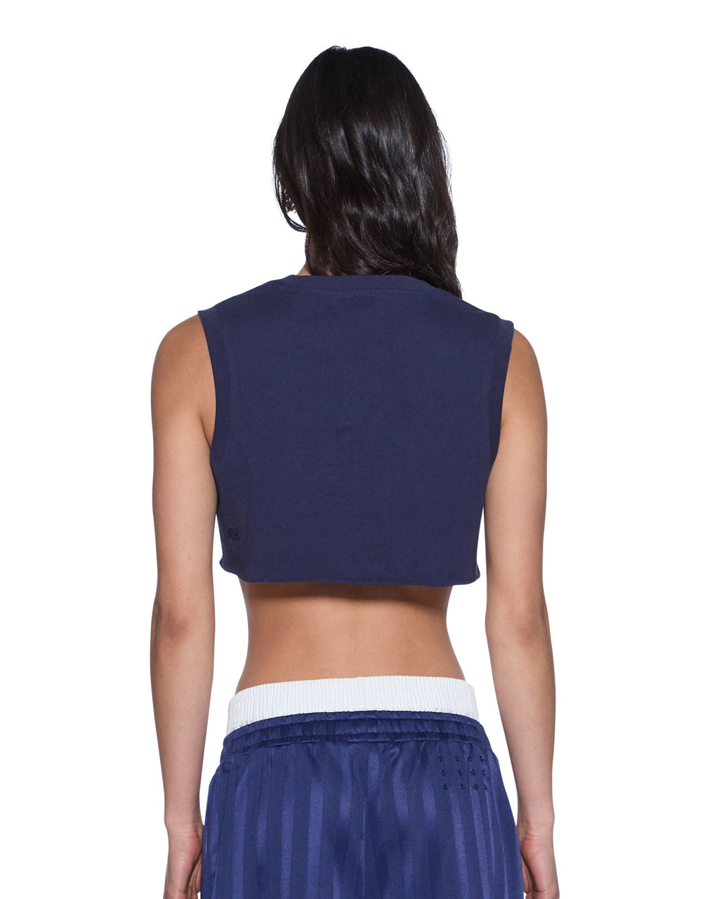 LABELS CROP TANK NAVY