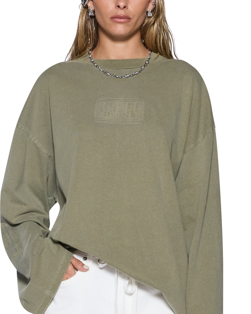 STATE STENCIL BOYFRIEND LS TEE MILITANT