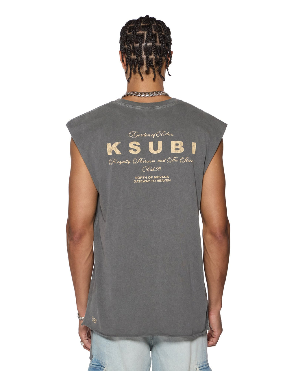 LOCK CUT OFF TEE CHARCOAL