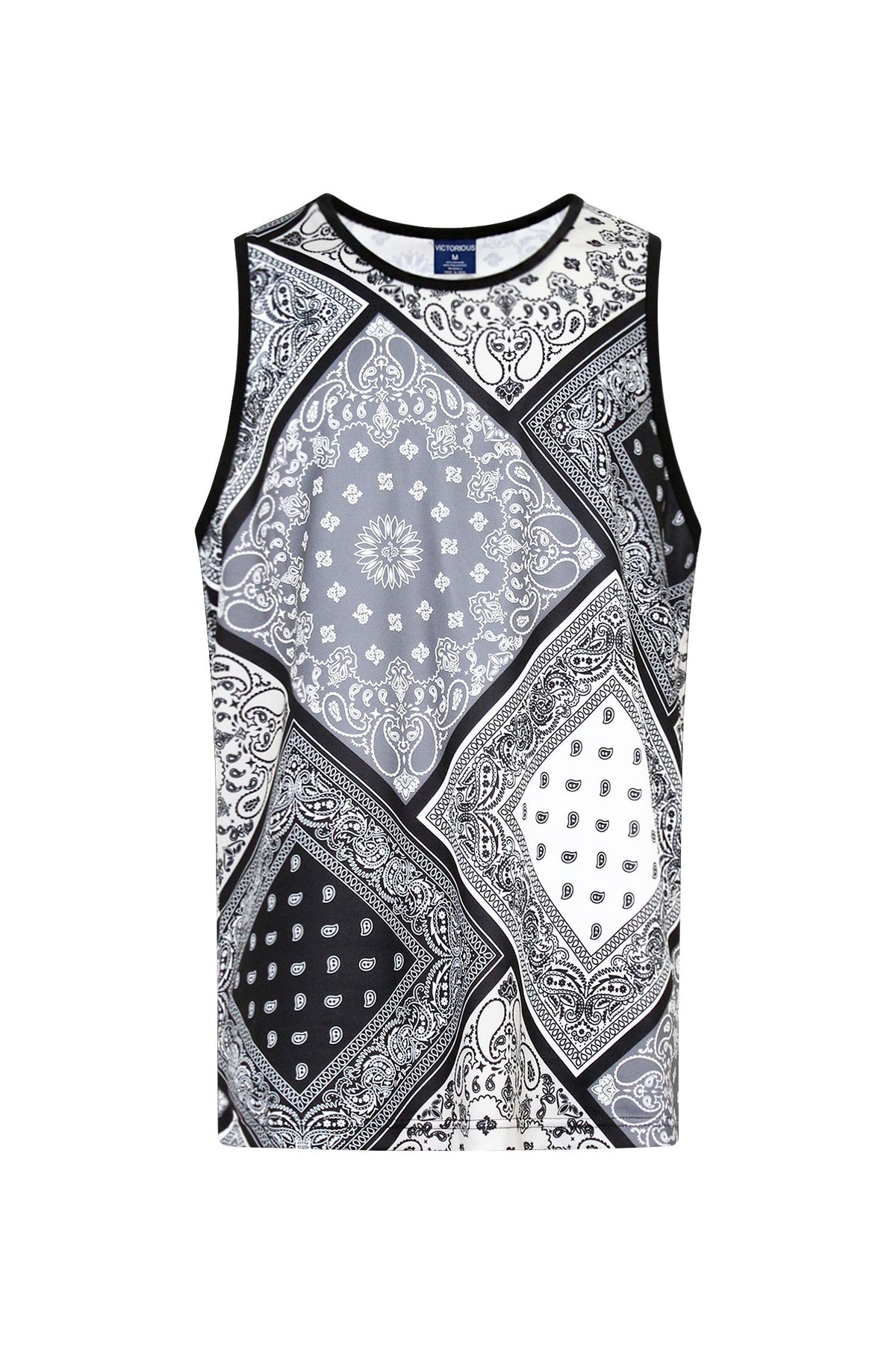 Men's Diagonal Bandana Mix Tank Top