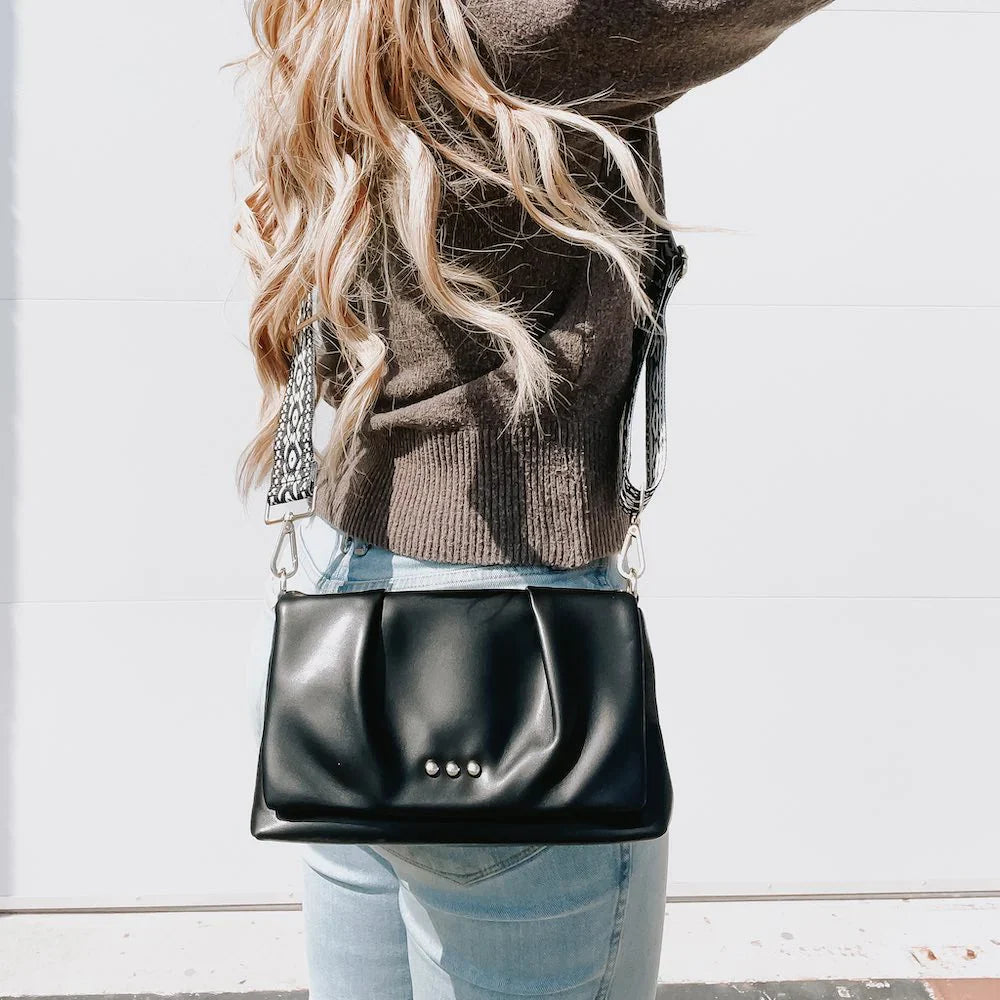 Aurora Crossbody Clutch Bag - Black