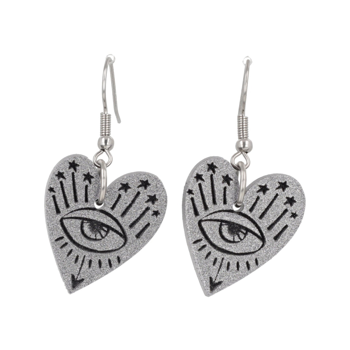 Eye Love You Earrings - Silver
