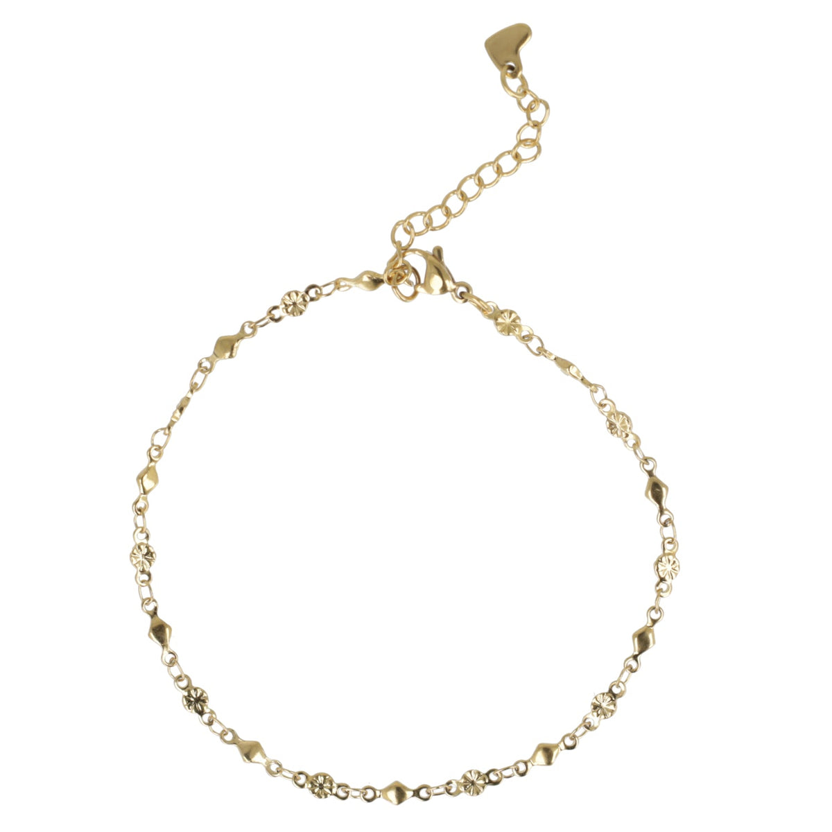Floral Diamond Anklet (Gold Plated)