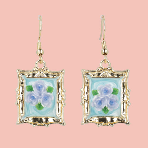 Florals? For Spring? Earrings - Blue