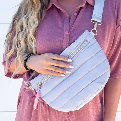 Jolie Puffer Belt Bag - Light Grey