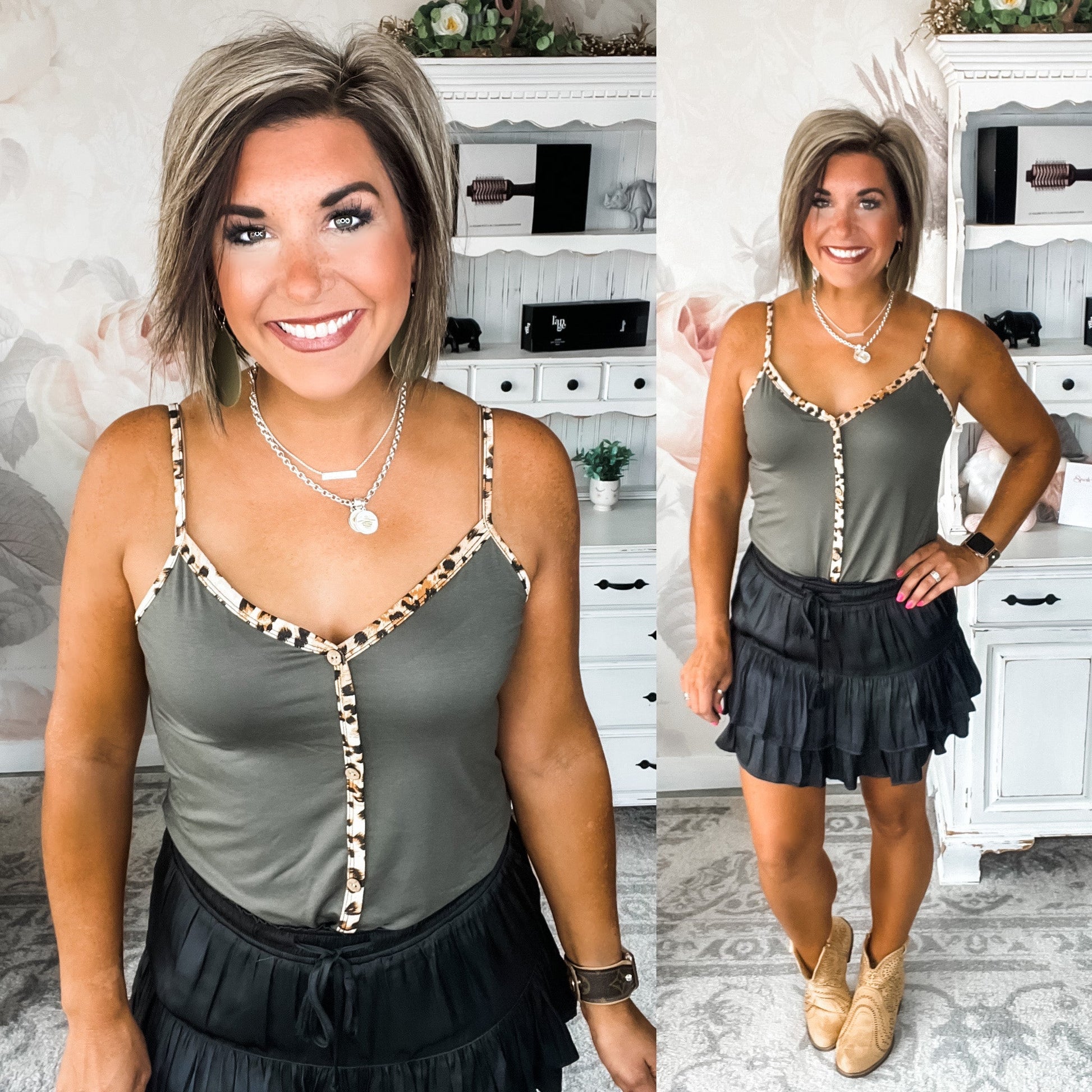 Have High Hopes Tiered Skort - Black
