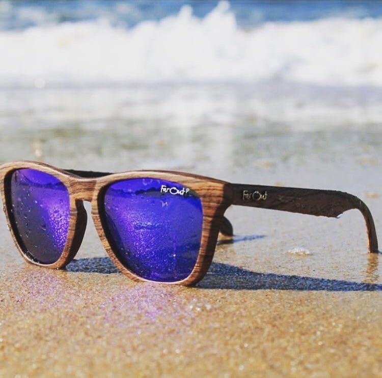 FarOut Sunglasses - Wood Grain Brown Polarized Premiums Blue Lens