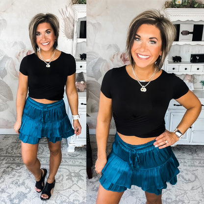Have High Hopes Tiered Skort - Teal