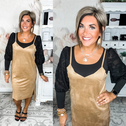 Greatest Day Ever Faux Suede Dress