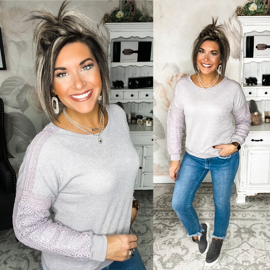 Greatest Love Lace Sleeve Sweater