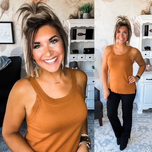Forever Mine Sweater Tank - Chestnut