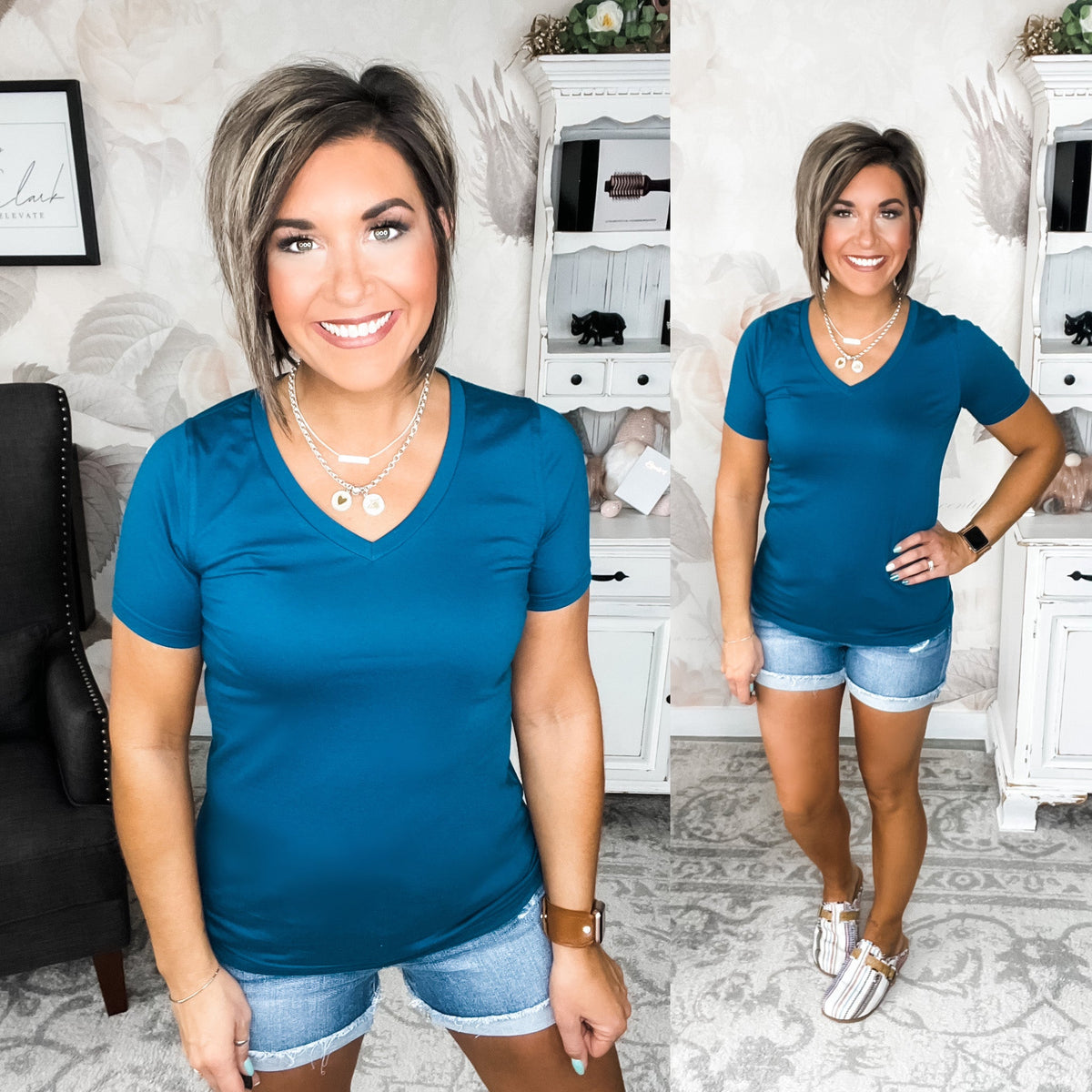 Ampersand Avenue Vneck Lulu Tee - Dark Blue