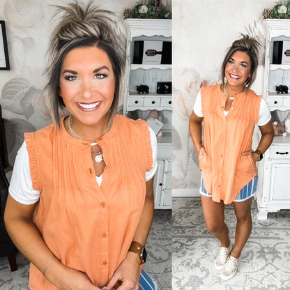 Coming to You Button Down - Coral