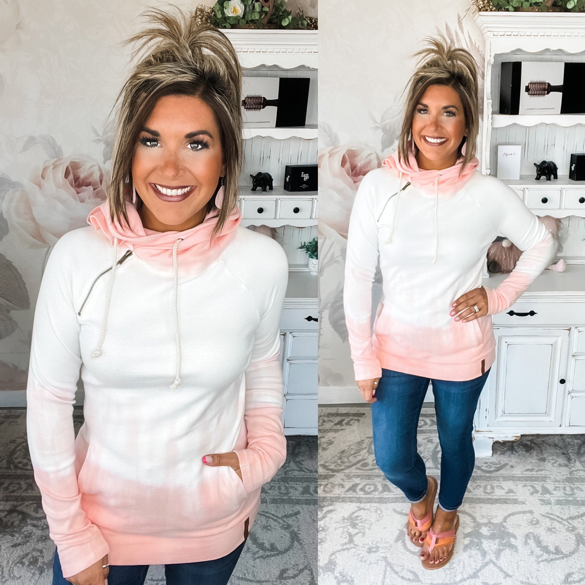 Ampersand Avenue Doublehood™ Sweatshirt - To Dye For - Pink