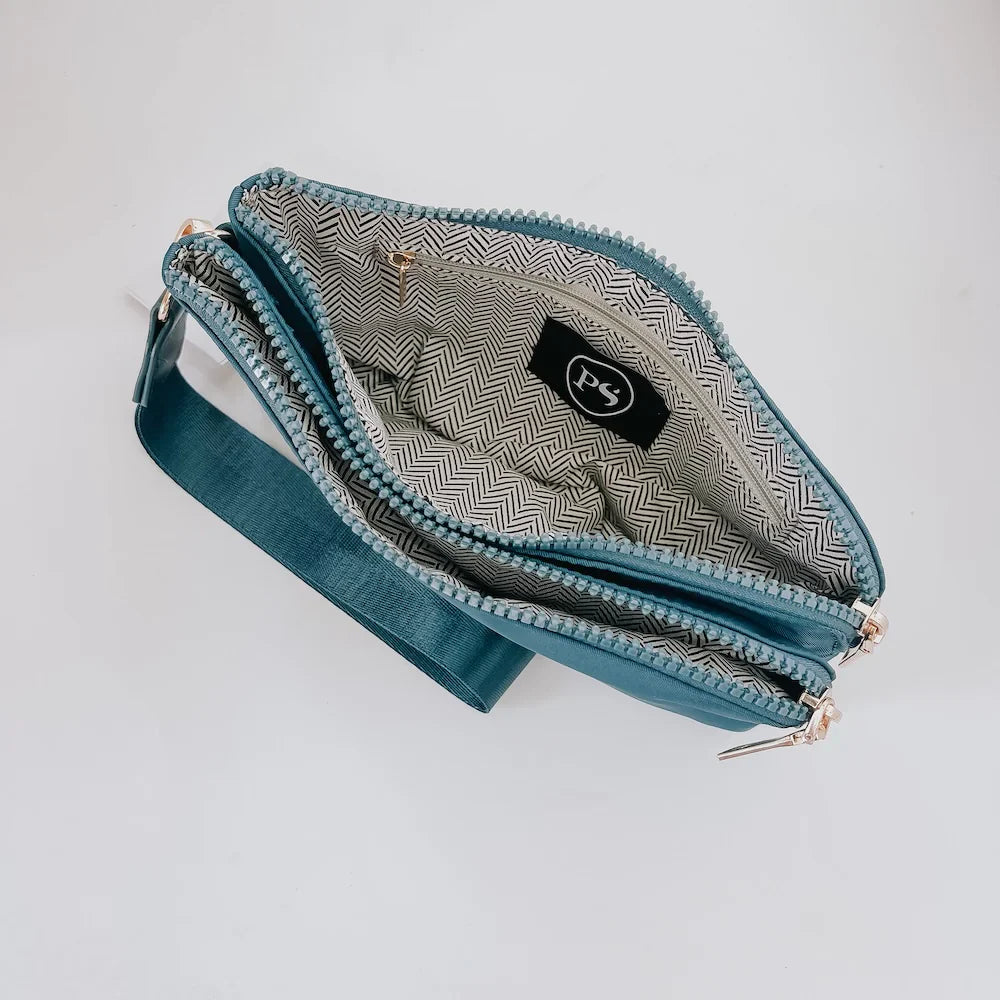 Cove Double Zip Nylon Wristlet Wallet - Navy