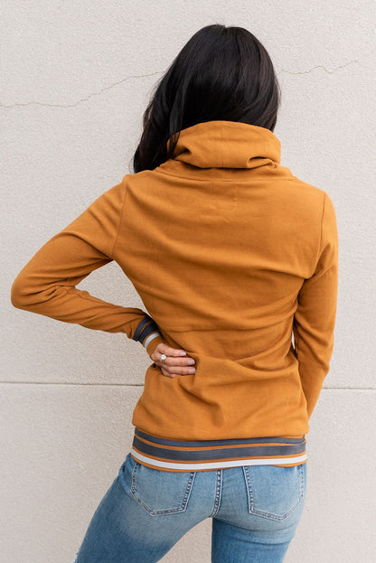 Ampersand Avenue Cowlneck Sweatshirt Mad About You - Mustard