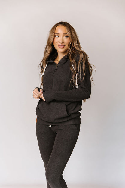 Ampersand Avenue - Halfzip Hoodie Performance Fleece - Stone