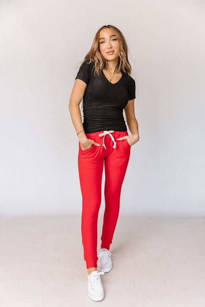 Ampersand Avenue Jogger Performance Fleece - Candy Apple