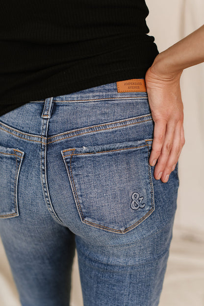 Ampersand Avenue 622 Denim - Distressed Ankle Skinny Jeans