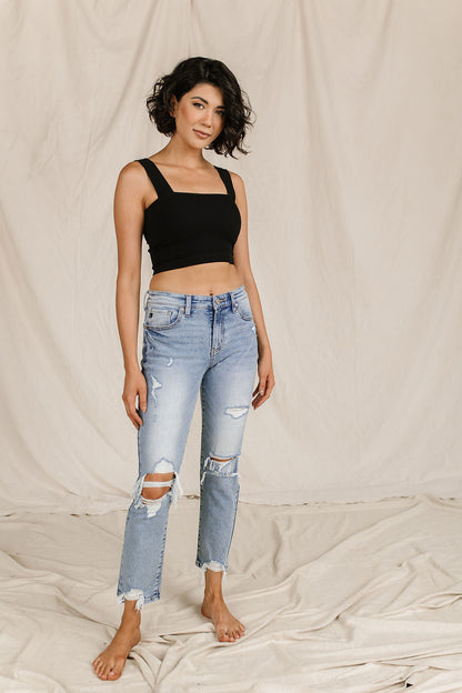 Ampersand Avenue 621 Denim - Destroyed Girlfriend Jeans
