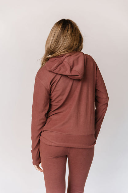 Ampersand Avenue - Halfzip Hoodie Performance Fleece - Mahogany