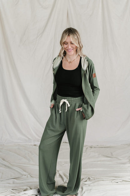Ampersand Avenue Performance Fleece Free Time Wide Leg Comfy Pant - Wanderlust