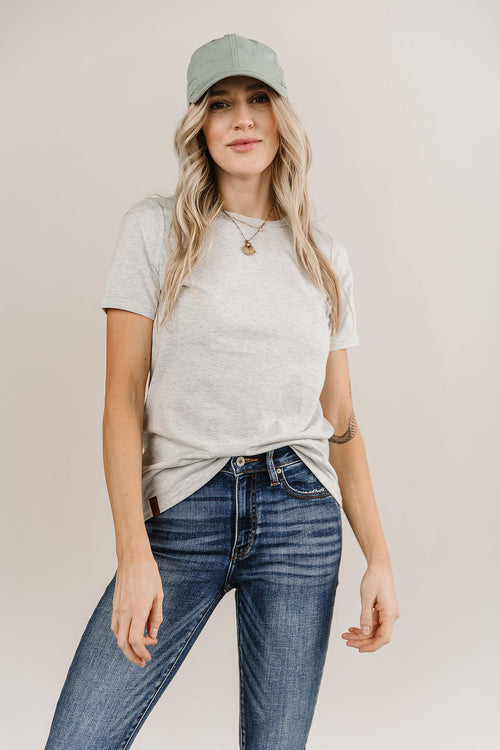 Ampersand Avenue Crew Neck Lulu Tee - Grey