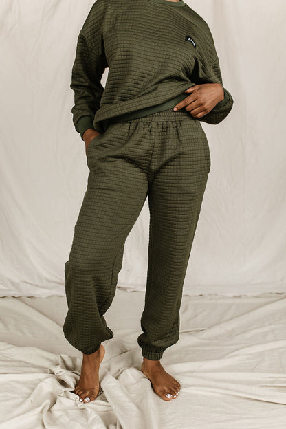 Ampersand Avenue Quilted Joggers - Olive
