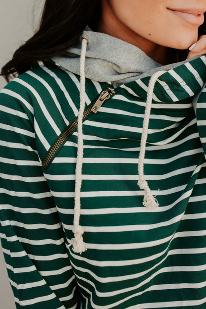 Ampersand Avenue Doublehood™ Sweatshirt Line It Up Spruce & Grey